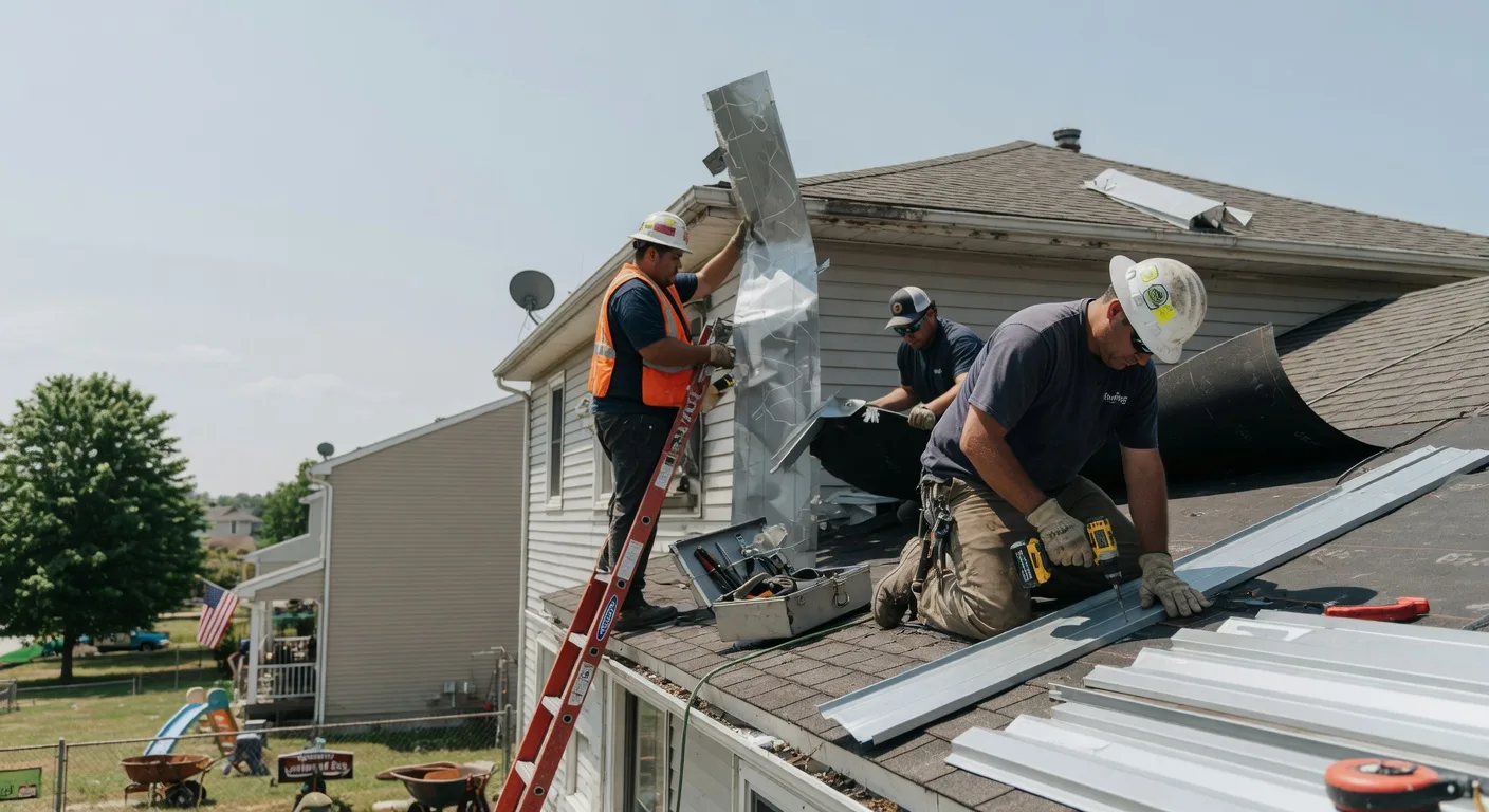 Storm Damage Metal Roof Repair in Trenton, IL